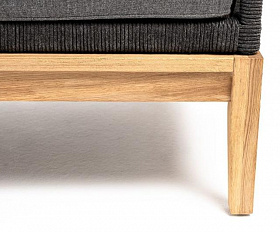 Диван двухместный Канны 4SIS из роупа (веревки), каркас дуб, цвет темно-серый