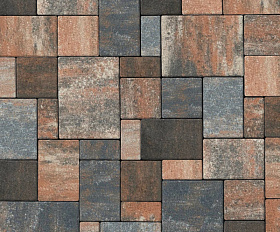 Тротуарная плитка Нобетек Новый город квартет 4НГК6Ф Колормикс №29 Вулкан