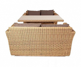 Обеденная группа Мокко 4SIS из искусственного ротанга, цвет соломенный