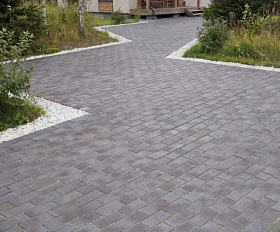 Клинкерная брусчатка ЛСР Зальцбург платина 200х100х50 мм, графит