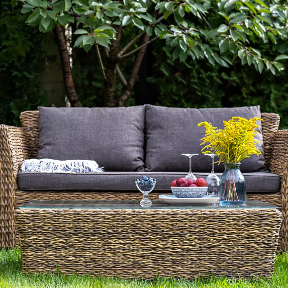 Лаунж-зона Капучино Сингл 4SIS из искусственного ротанга (гиацинт), цвет соломенный фото 4