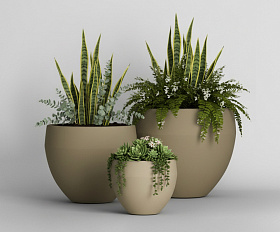 Кашпо Concretika Гира D50H43 Имбирный 1019