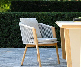 Комплект обеденной мебели Avesta Brafritid серый/песочный, стеклокерамика/тик.