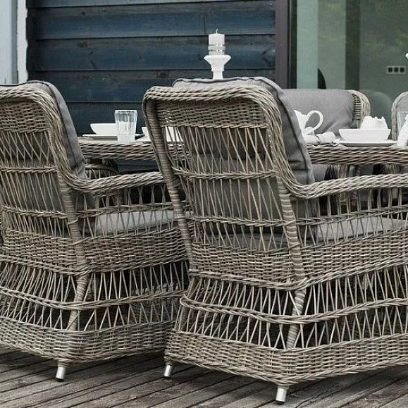 Обеденная группа Цесена 4SIS из искусственного ротанга, цвет бежевый фото 6