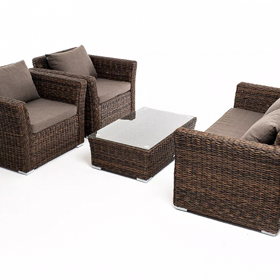 Лаунж-зона Капучино Сингл 4SIS из искусственного ротанга (гиацинт), цвет коричневый фото 4