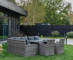 Угловой комплект Zorro Plus Double Royal Family из искусственного ротанга, цвет серый