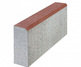 Бордюр тротуарный 342 механический завод 500х200х80 мм, красный, верхний прокрас