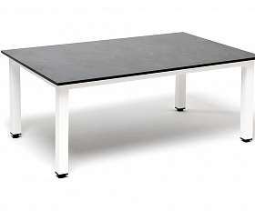Канны журнальный столик из HPL 90х60, H40, каркас белый, цвет столешницы серый гранит