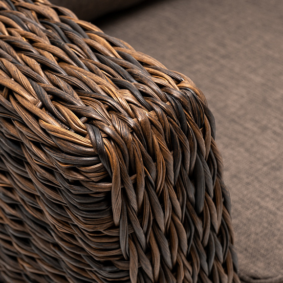 Капучино кресло из искусственного ротанга (гиацинт), цвет коричневый фото 4