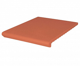 Клинкерная ступень венецианская гладкая KING KLINKER Рубиновый красный (01), 330*245*14 мм