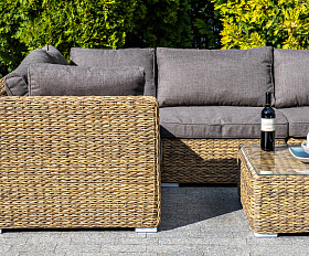 Лунго модуль диванный прямой с подушками, цвет соломенный (гиацинт)