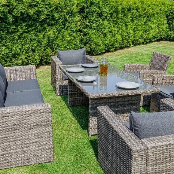 Обеденный комплект Karl plus Royal Family из искусственного ротанга, цвет серый фото 4