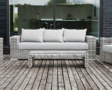 Лаунж-Зона Тито 4SIS из искусственного ротанга, цвет серый