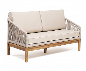 Диван двухместный Канны 4SIS из роупа (веревки), каркас дуб, цвет бежевый