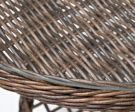 Эспрессо плетеный круглый стол, диаметр 80 см, цвет коричневый