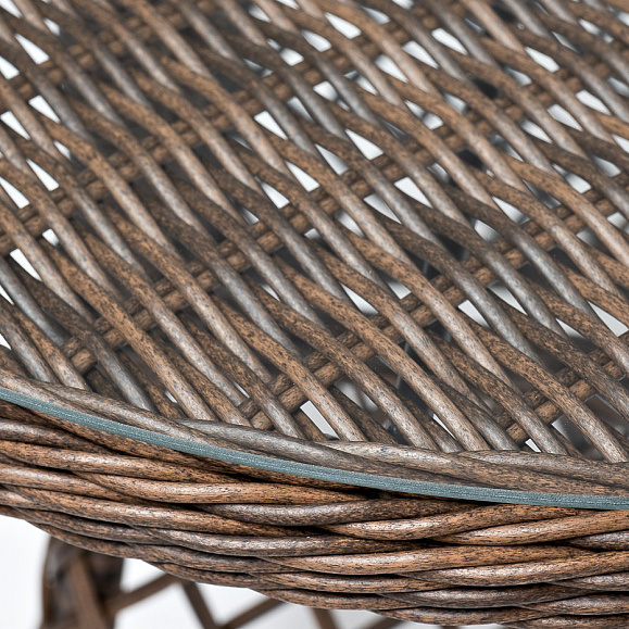 Эспрессо плетеный круглый стол, диаметр 80 см, цвет коричневый фото 4