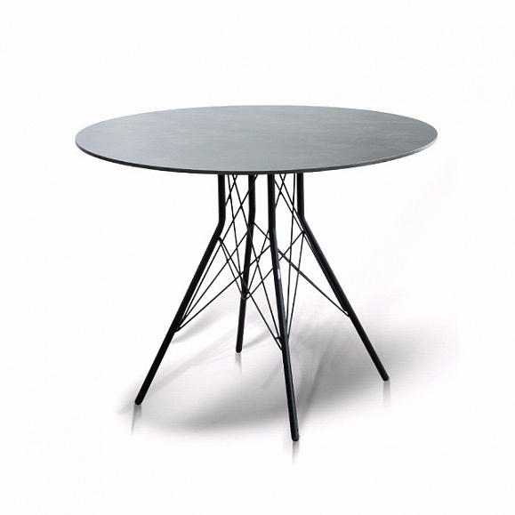 Конте стол из HPL круглый Ø80см, цвет серый гранит фото 1