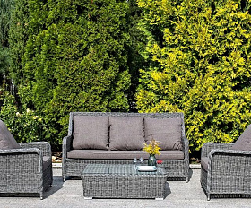 Плетеное кресло Гляссе 4SIS из искусственного ротанга, цвет графит