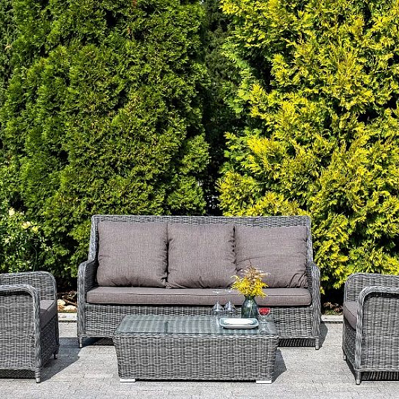 Плетеное кресло Гляссе 4SIS из искусственного ротанга, цвет графит фото 5