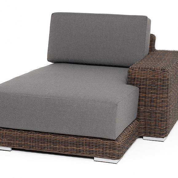 Капри кушетка из искусственного ротанга, цвет коричневый фото 1