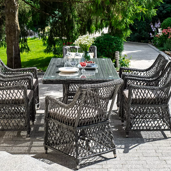 Обеденная Латте 4SIS группа плетеная, цвет графит фото 6