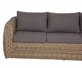 Диван трехместный Кальяри 4SIS из искусственного ротанга (гиацинт), цвет соломенный