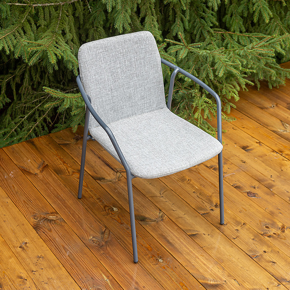 Марокко стул из текстилена nanotex, алюминиевый каркас, цвет серый фото 4