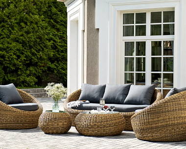 Лаунж-Зона Барселона 4SIS из искусственного ротанга, цвет соломенный