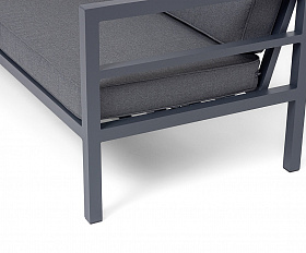 Эстелья диван 3-местный, каркас алюминий темно-серый (RAL7024) муар, ткань темно-серая 027