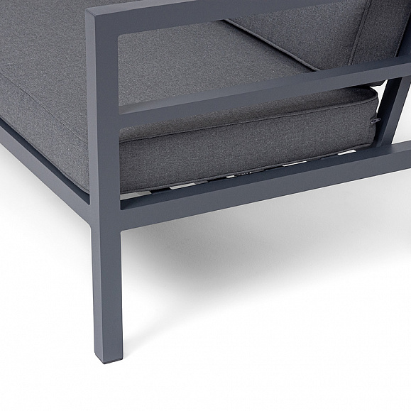 Эстелья диван 3-местный, каркас алюминий темно-серый (RAL7024) муар, ткань темно-серая 027 фото 6