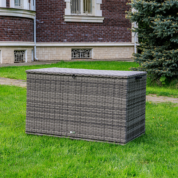 Сундук для хранения Karl 120 Royal Family из искусственного ротанга c колесиками, цвет серый фото 1