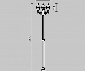 Садово-парковый светильник Abbey Road Maytoni O003FL-03B цвет Черный