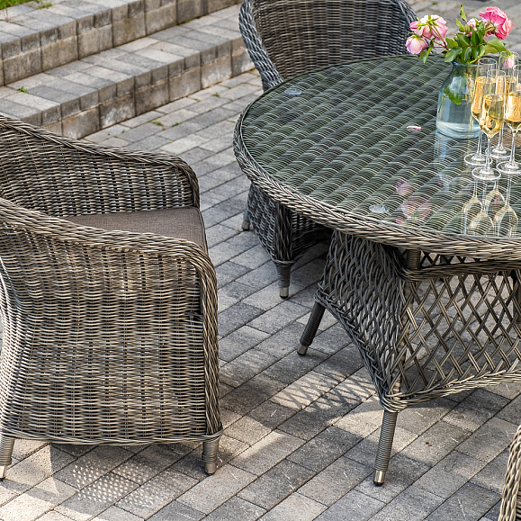 Равенна обеденная группа плетеная, цвет графит фото 6