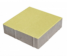 Тротуарная плитка 342 Механический завод Квадрат 300х300х80 мм, Желтый