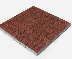 Тротуарная плитка Braer ЛУВР Квадрат 100х100х60 мм Гранит Красный