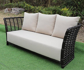 Диван Валенсия 4SIS из искусственного ротанга трехместный, цвет бронзовый