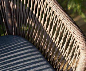 Обеденная группа Каффе Дабл 4SIS из искусственного ротанга на 4 персоны, цвет дуб