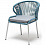 Стул Милан 4SIS плетеный из роупа, каркас алюминий светло-серый (RAL7035) муар, роуп бирюзовый круглый, ткань светло-серая