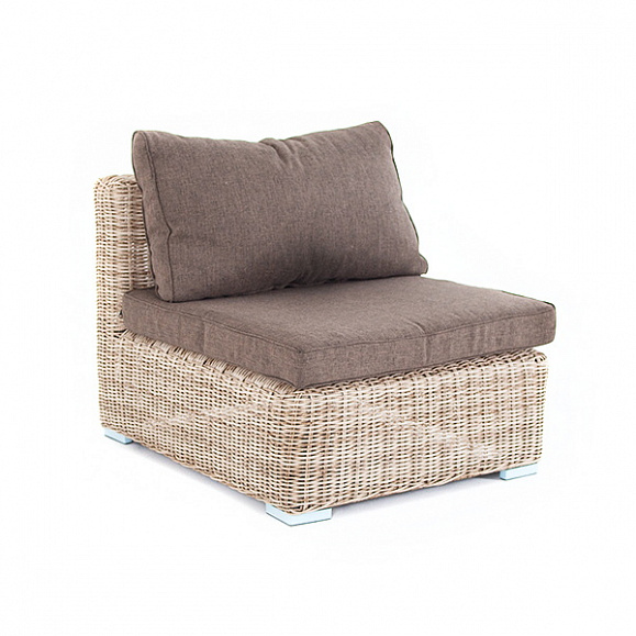 Лунго модуль диванный прямой с подушками, цвет бежевый фото 4