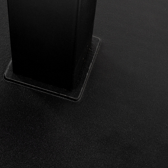 Каффе обеденный стол из HPL 140х70см, цвет серый гранит, подстолье двойное черное фото 6