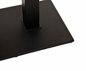 Каффе обеденный стол из HPL 140х70см, цвет дуб, подстолье двойное черное