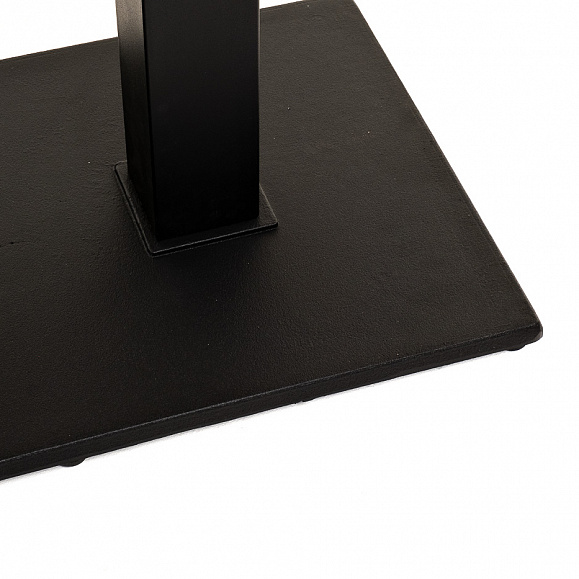 Каффе обеденный стол из HPL 140х70см, цвет дуб, подстолье двойное черное фото 4