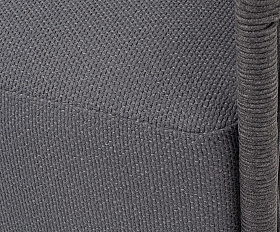 Лугано кресло плетеное из роупа, каркас алюминий темно-серый (RAL7024) муар, роуп темно-серый круглый, ткань темно-серая YB25-0027