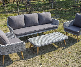 Столик журнальный Прованс 4SIS из искусственного ротанга, цвет бежевый