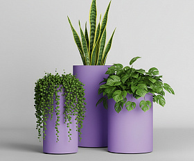 Кашпо Concretika Тюб Макси D40H60 Лаванда 300 6035