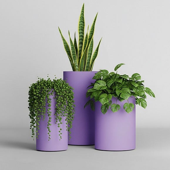 Кашпо Concretika Тюб Макси D40H60 Лаванда 300 6035 фото 5