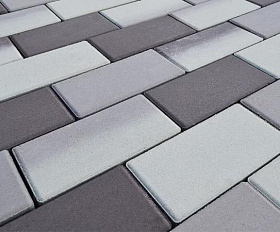 Тротуарная плитка Steinrus Прямоугольник Лайн 200х100х40 мм ColorMix ST Оникс