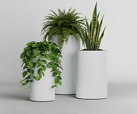 Кашпо Concretika Тюб Макси D40H60 Снежный