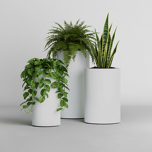 Кашпо Concretika Тюб Макси D40H60 Снежный фото 5