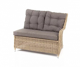 Левый модуль дивана Бергамо 4SIS из искусственного ротанга, цвет соломенный